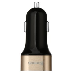 Автомобільний зарядний пристрій Baseus Smart voyage 2 USB, 2.4 Amp, золотистий + чорний