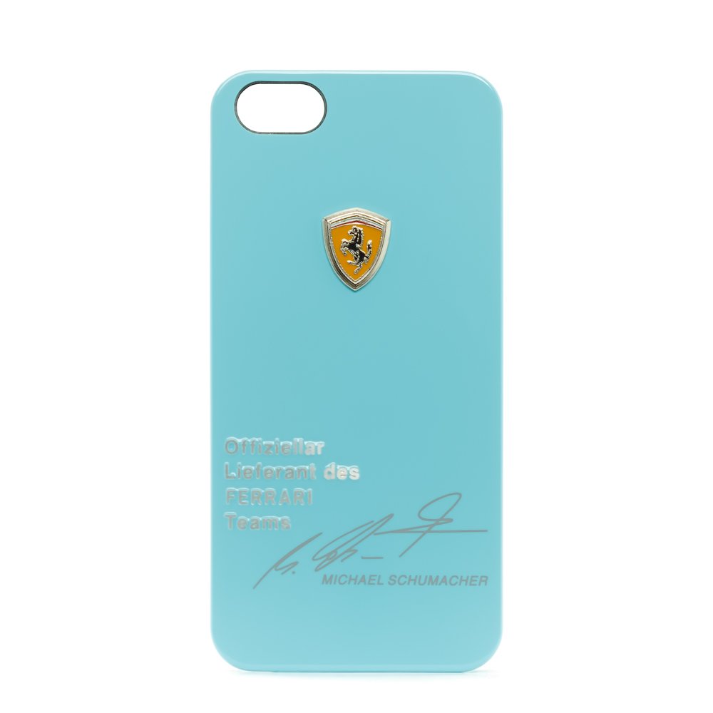 Чехол с рисунком Ferrari Design Michael Schumacher голубой для iPhone 5/5S/SE
