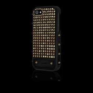 Чехол с кристаллами SWAROVSKI Lucien Elements Argent Noir Exclusive Selections Aurum золотой + чёрный для iPhone 5S/5/SE