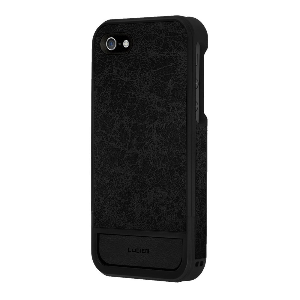 Кожаный чехол Lucien Elements Flagments чёрный для iPhone 5S/5/SE