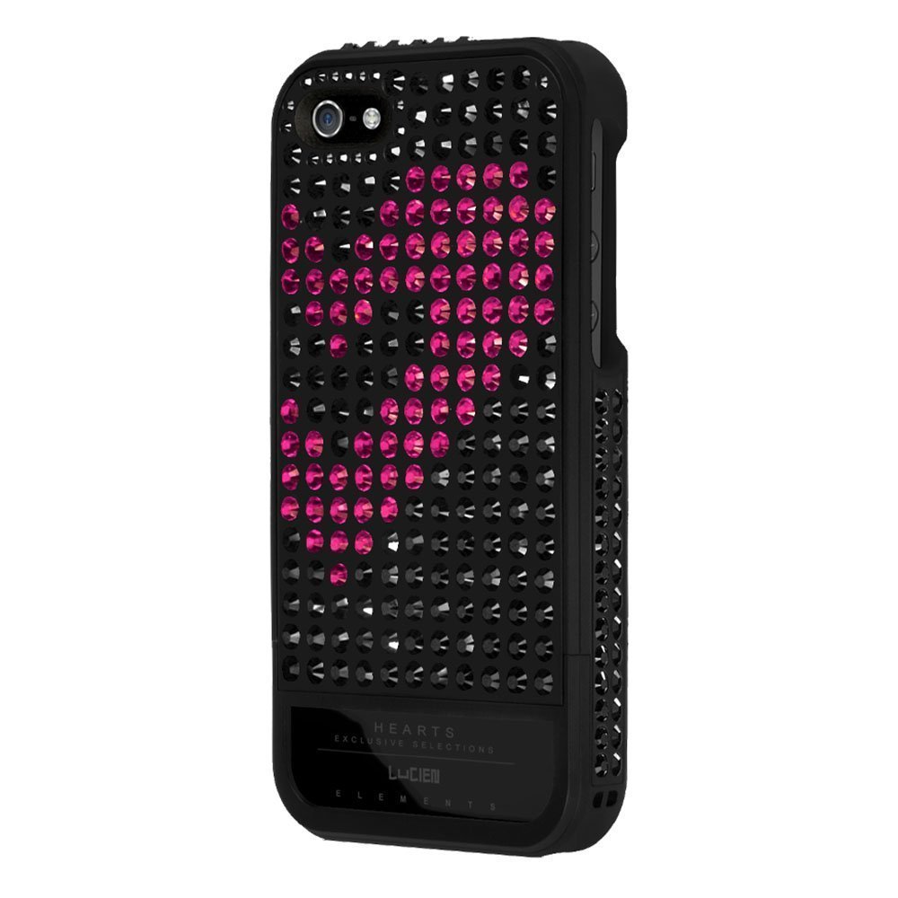 Чехол-накладка для Apple iPhone 5S/5 - Lucien Elements Hearts Exclusive Selections чёрный + розовый