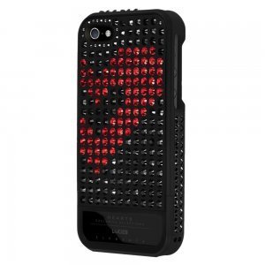Чехол-накладка для Apple iPhone 5S/5 - Lucien Elements Hearts Exclusive Selections чёрный + красный