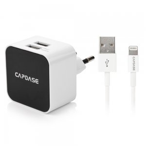 Зарядний пристрій Capdase Cube K2 Lightning, 2 USB, 2.4 A, білий