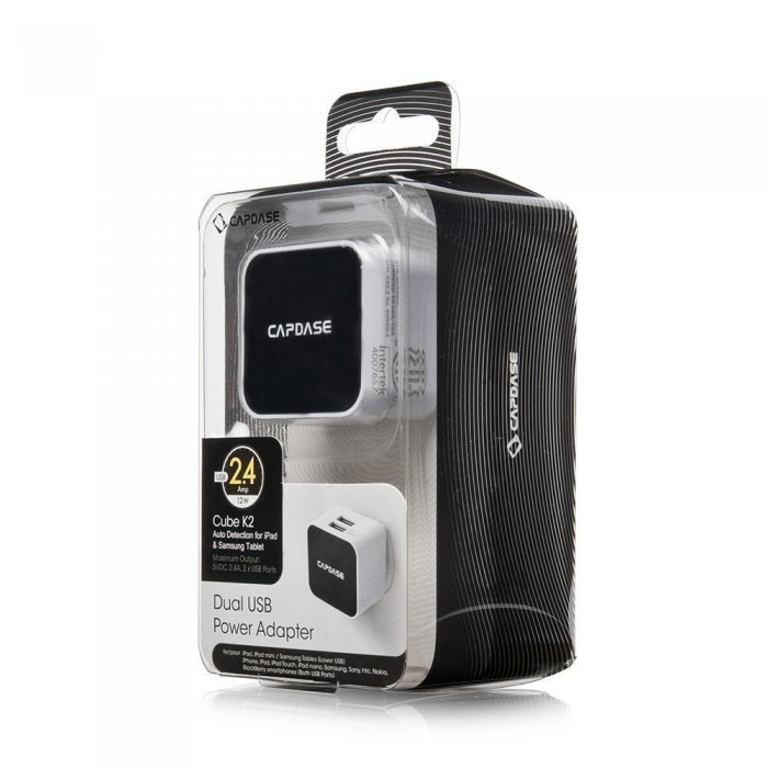 Сетевое зарядное устройство Capdase Cube K2 Lightning, 2 USB, 2.4 A, белое Сетевое зарядное устройство Capdase Cube K2 Lightning, 2 USB, 2.4 A, белое