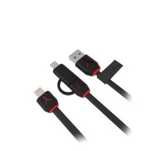 Кабель Lightning/Micro-USB - iBacks Speeder черный + красный