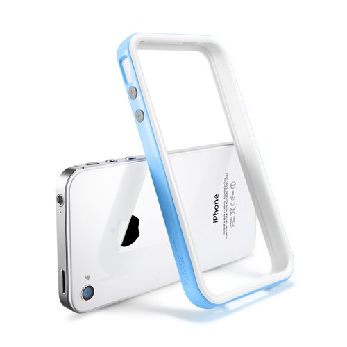 Чехол-бампер для Apple iPhone 4/4S - SGP Neo Hybrid 2S Snow голубой