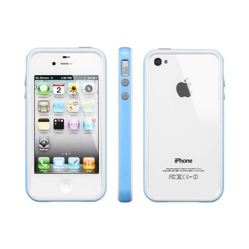 Чехол-бампер для Apple iPhone 4/4S - SGP Neo Hybrid 2S Snow голубой