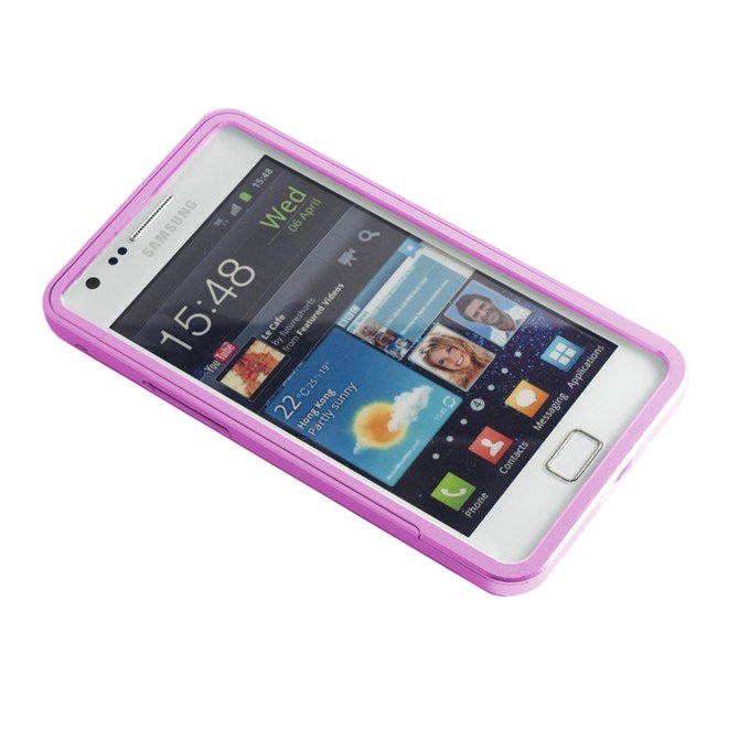 Металевий бампер Samsung Galaxy S2 рожевий