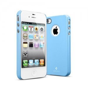 Чехол-накладка для Apple iPhone 4/4S - SGP Air Pastel голубой
