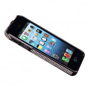 Чехол-бампер для Apple iPhone 5/5S - NewSH Swarovski design Diamond Aluminum черный