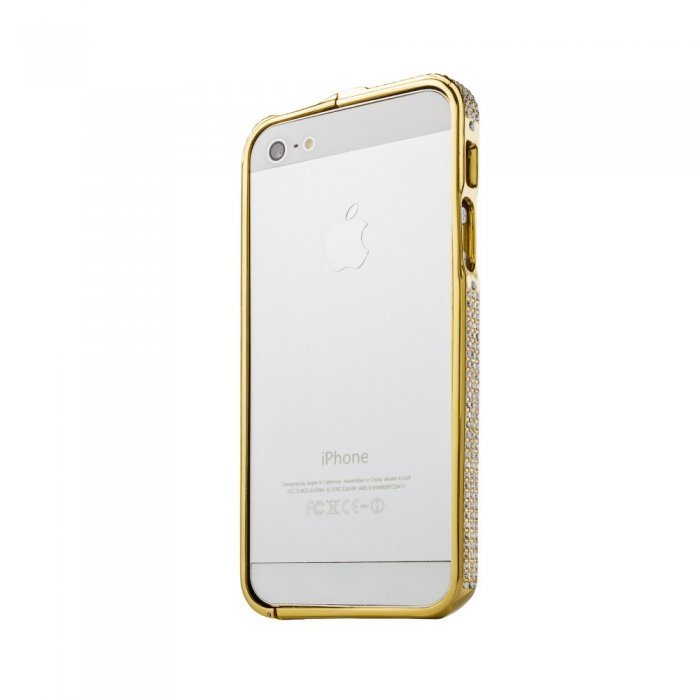 Чехол-бампер для Apple iPhone 5/5S - NewSH Swarovski design Diamond Aluminum золотистый Чехол-бампер для Apple iPhone 5/5S - NewSH Swarovski design Diamond Aluminum золотистый