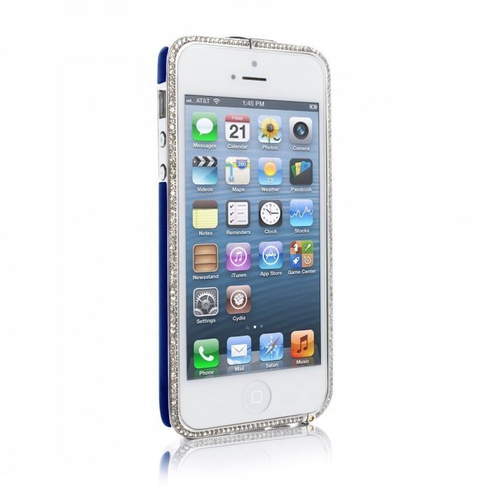 Чехол-бампер для Apple iPhone 5/5S - NewSH Swarovski design Zink синий Чехол-бампер для Apple iPhone 5/5S - NewSH Swarovski design Zink синий