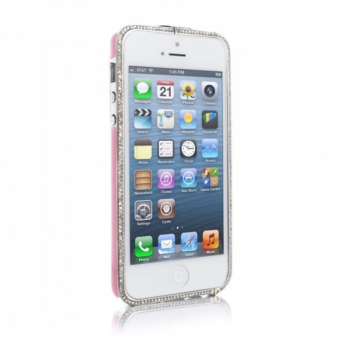 Чехол-бампер для Apple iPhone 5/5S - NewSH Swarovski design Zink розовый Чехол-бампер для Apple iPhone 5/5S - NewSH Swarovski design Zink розовый