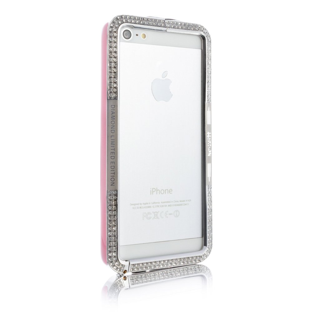 Чехол-бампер для Apple iPhone 5/5S - NewSH Swarovski design Zink розовый
