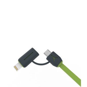 Кабель Lightning/Micro-USB - iBacks Speeder серый + зеленый