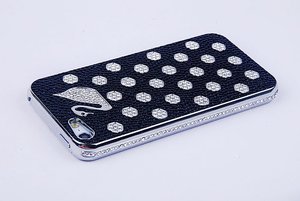 Чехол-накладка для Apple iPhone 5/5S - NewSH Swarovski Swan черный