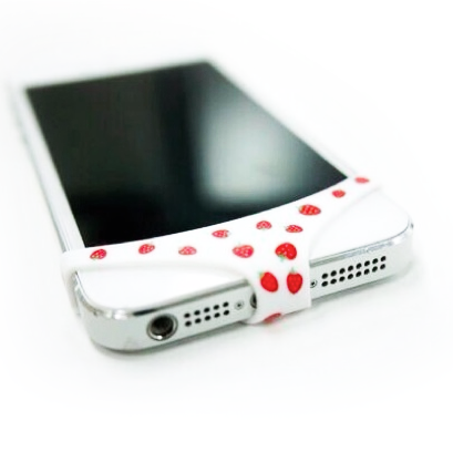 Труси для Apple iPhone 4/4S/5/5S/5C - білі в полуничку Труси для Apple iPhone 4/4S/5/5S/5C - білі в полуничку