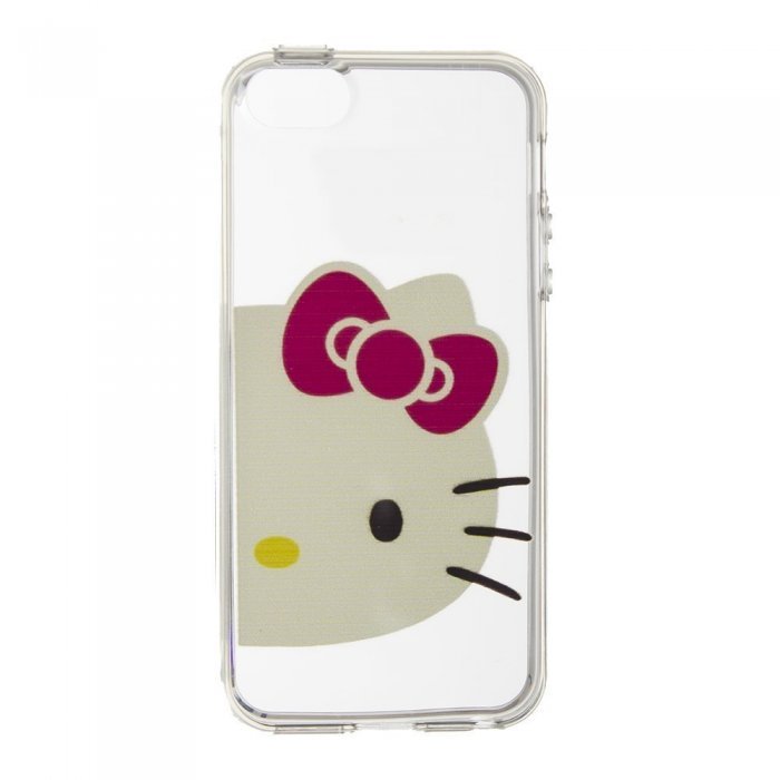 Чехол-накладка для Apple iPhone 5/5S - Hello Kitty прозрачный