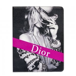 Чохол-книжка для Apple iPad 2/3/4 - Dior рожевий + чорний