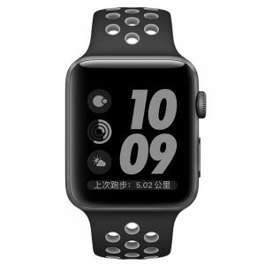 Ремешок Coteetci W12 черный + серый для Apple Watch 42/44/45/49 мм