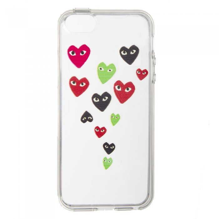 Чехол-накладка для Apple iPhone 5/5S - Heart прозрачный