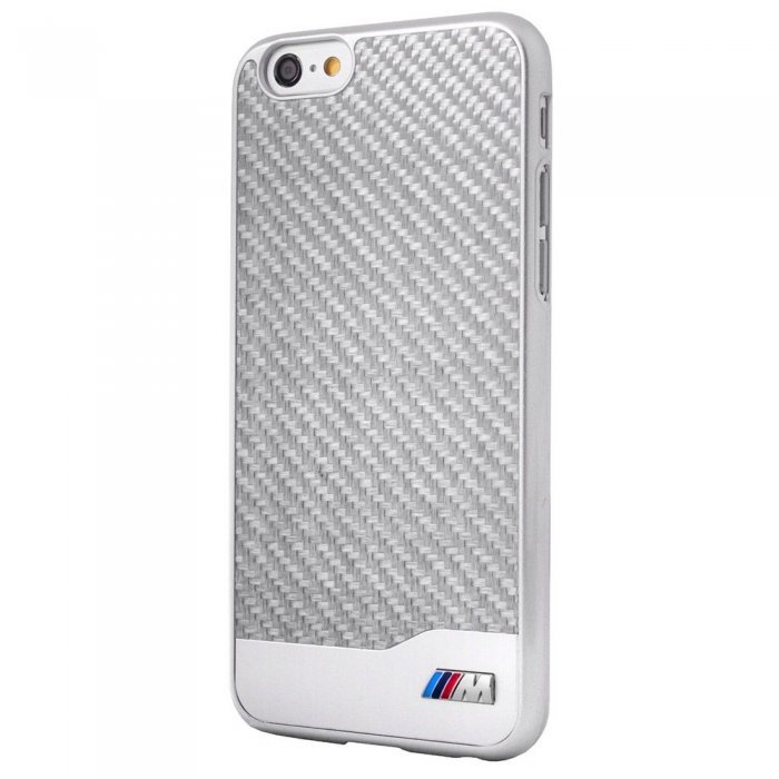 Чехол-накладка для Apple iPhone 6/6S - BMW M Carbon серебристый