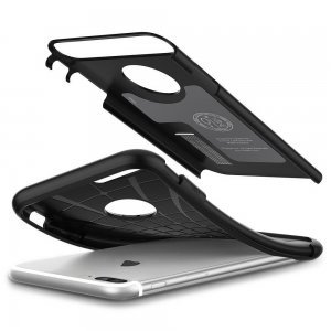 Защитный чехол с подставкой Spigen Slim Armor чёрный для iPhone 8 Plus/7 Plus