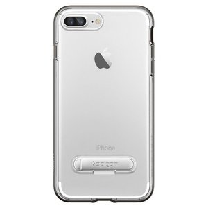 Чехол с подставкой Spigen Crystal Hybrid прозрачный + серый для iPhone 8 Plus/7 Plus