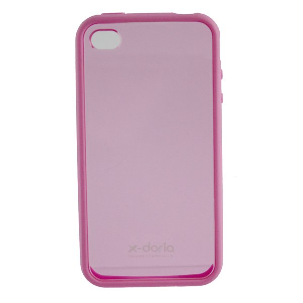 Чехол-накладка для Apple iPhone 4/4S - X-Doria Fit розовый + прозрачный