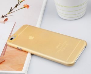 Полупрозрачный чехол Baseus Slim золотой для iPhone 6 Plus/6S Plus