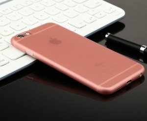 Полупрозрачный чехол Baseus Slender розовый для iPhone 6/6S