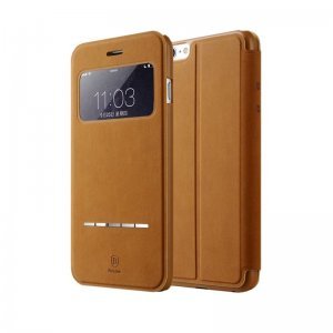 Кожаный чехол (книжка) Baseus Terse коричневый для iPhone 6 Plus/6S Plus