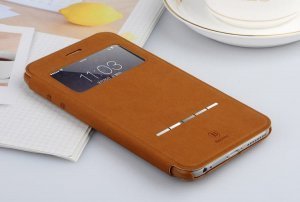 Кожаный чехол (книжка) Baseus Terse коричневый для iPhone 6 Plus/6S Plus