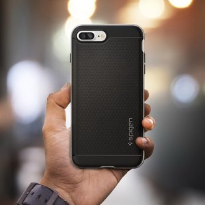 Защитный чехол Spigen Neo Hybrid черный + серебристый для iPhone 8 Plus/7 Plus