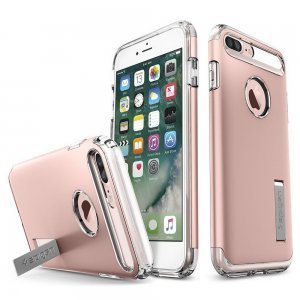 Защитный чехол с подставкой Spigen Slim Armor розовый для iPhone 8 Plus/7 Plus