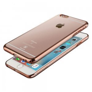 Пластиковый чехол Baseus Glitter розовое золото для iPhone 6/6S
