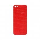 Наклейка на iPhone 5/5S - кожа крокодила, красная Наклейка на iPhone 5/5S - кожа крокодила, красная