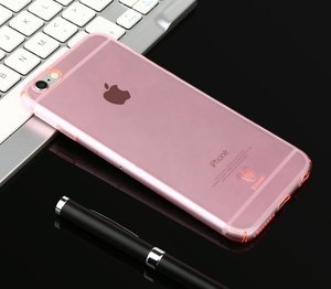 Полупрозрачный чехол Baseus Sky розовый для iPhone 6/6S