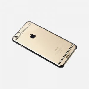 Чехол-накладка для Apple iPhone 6/6S - iBacks iFling Electroplating прозрачный + черный
