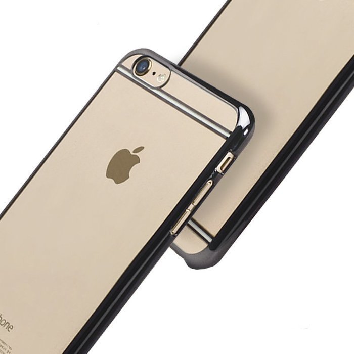 Чехол-накладка для Apple iPhone 6/6S - iBacks iFling Electroplating прозрачный + черный Чехол-накладка для Apple iPhone 6/6S - iBacks iFling Electroplating прозрачный + черный