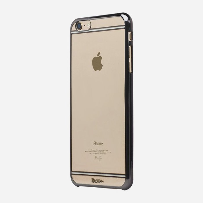 Чехол-накладка для Apple iPhone 6/6S - iBacks iFling Electroplating прозрачный + черный Чехол-накладка для Apple iPhone 6/6S - iBacks iFling Electroplating прозрачный + черный