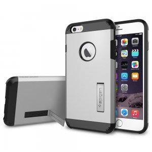 Чехол-накладка для iPhone 6 Plus/6S Plus - Spigen Case Tough Armor серебристый