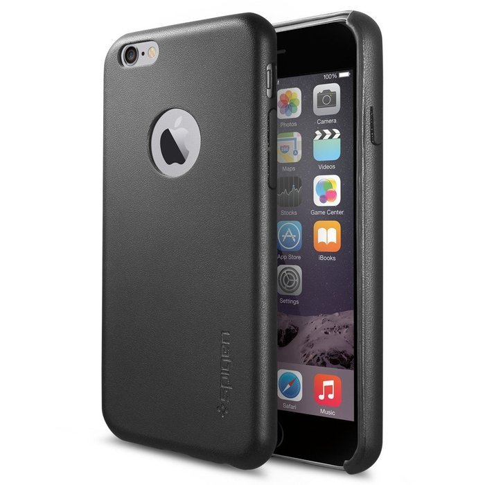 Чехол-накладка для Apple iPhone 6 - SGP Leather Fit чёрный