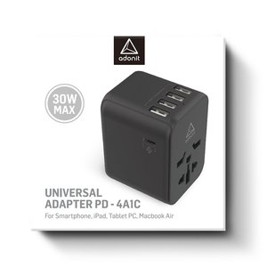 Сетевое зарядное устройство Adonit Universal Adapter PD-4A1C 30W черное