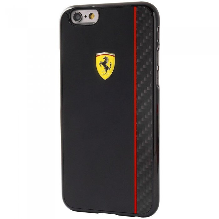 Чехол-накладка для Apple iPhone 6/6S - Ferrari Scuderia Carbon Fiber Plate черный
