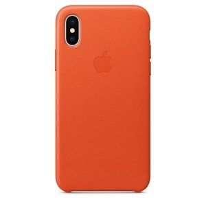 Шкіряний чохол помаранчевий для iPhone X
