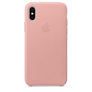 Шкіряний чохол рожевий для iPhone X