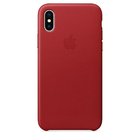 Кожаный чехол красный для iPhone X