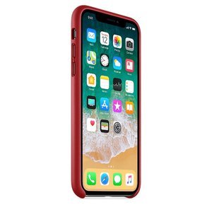 Кожаный чехол красный для iPhone X