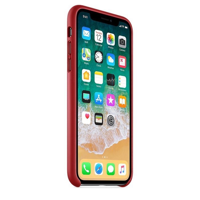 Кожаный чехол красный для iPhone X Кожаный чехол красный для iPhone X